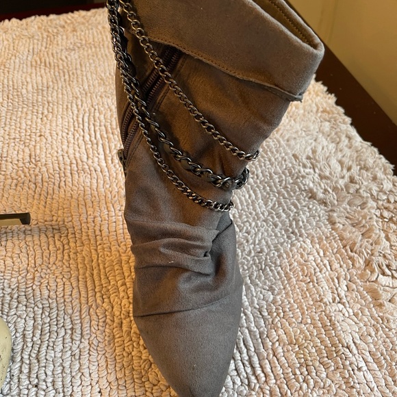 High heel fabric material high heel boots - Picture 6 of 7